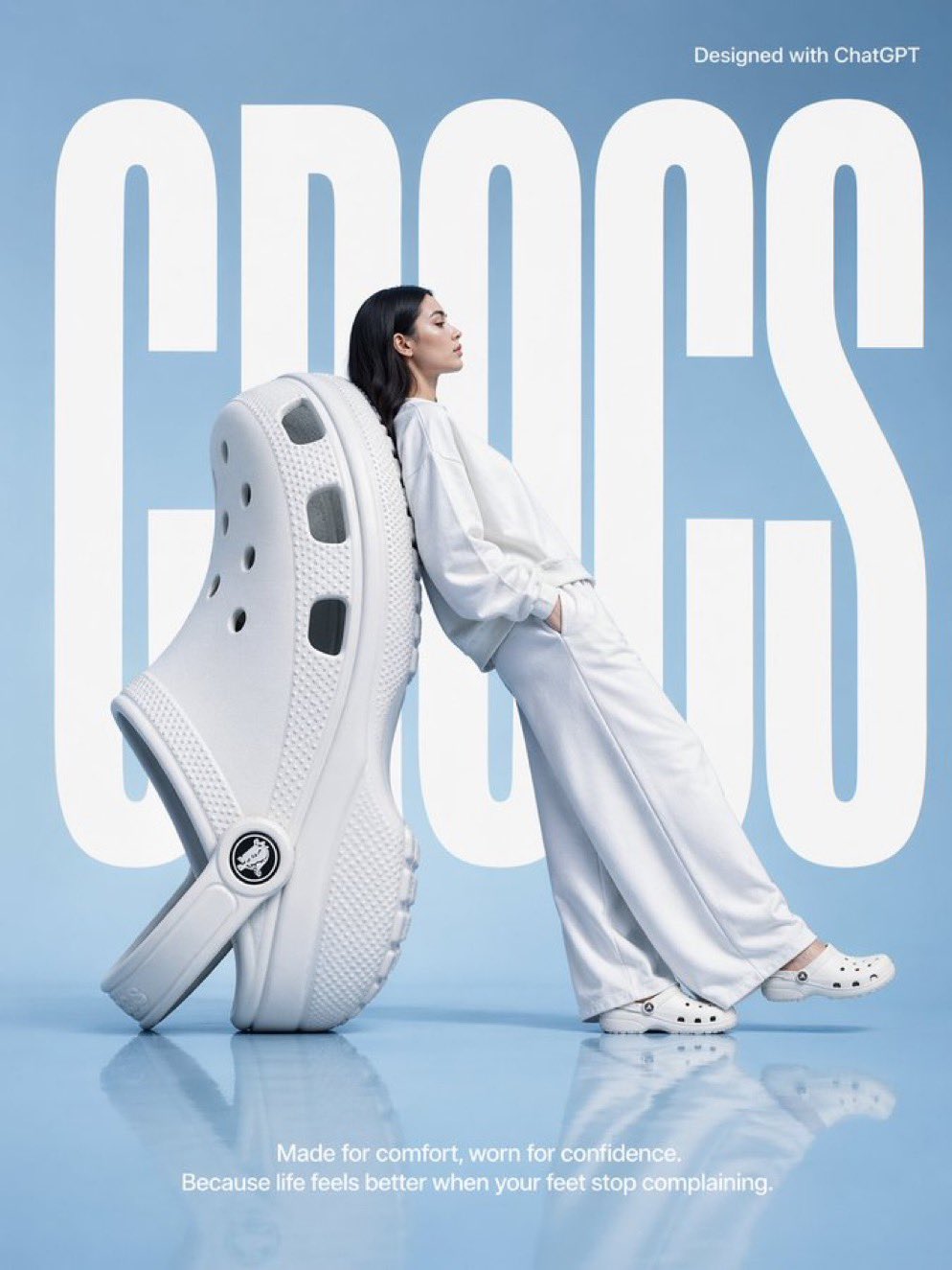 Surrealistische Crocs-poster gegenereerd met GPT Image 2