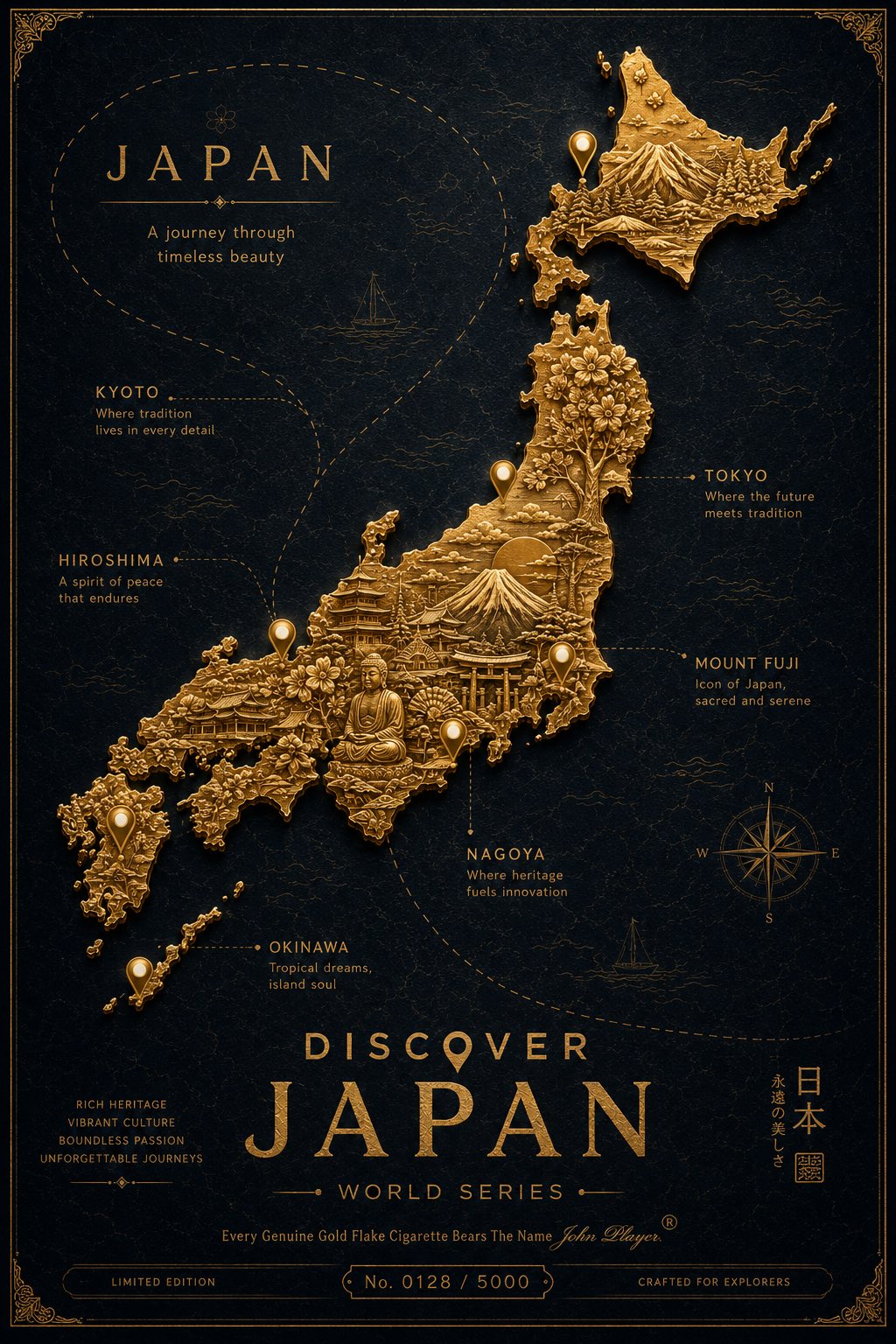 Luxury gold country map