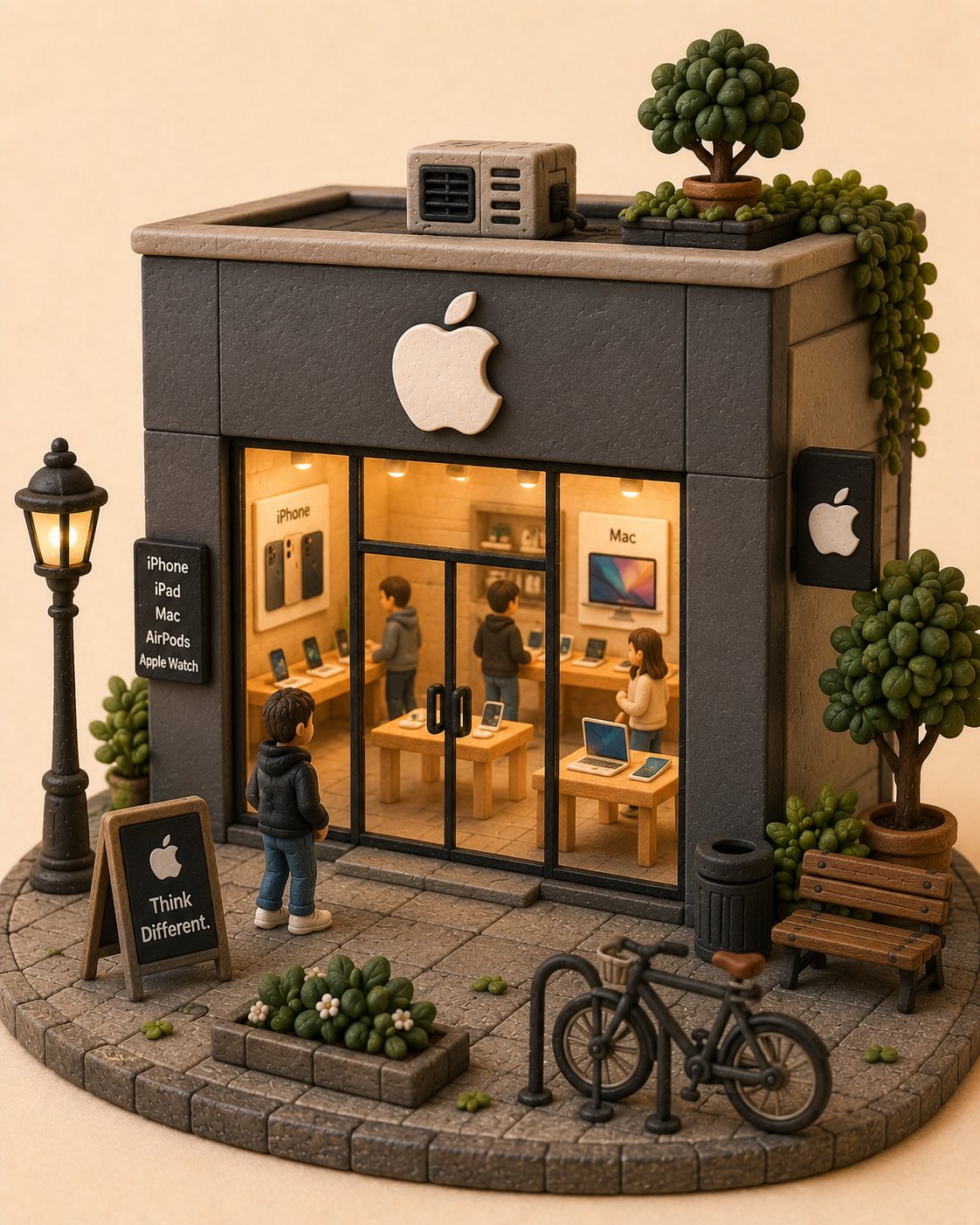 Miniature storefront diorama