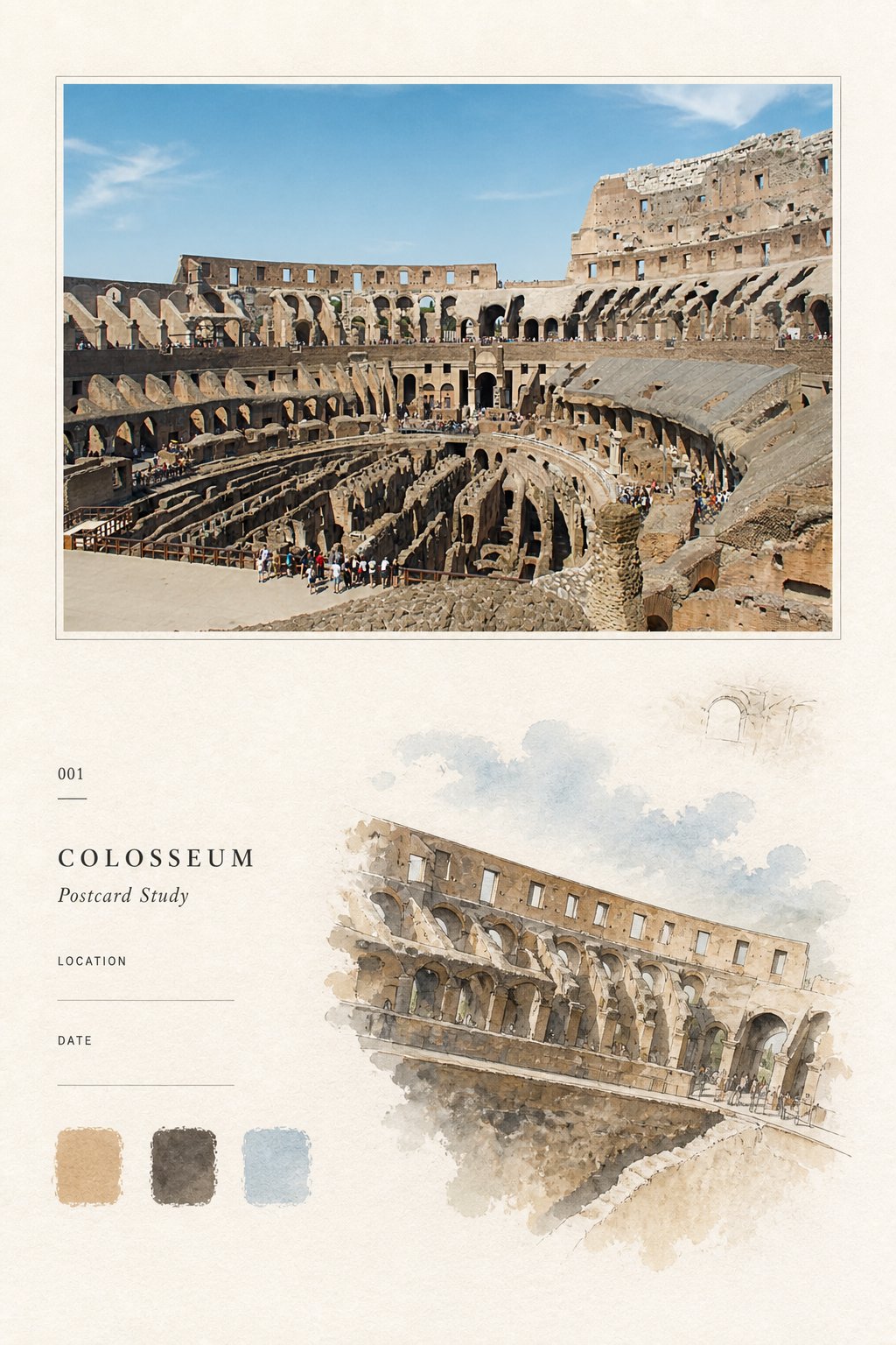 Palette postcard study