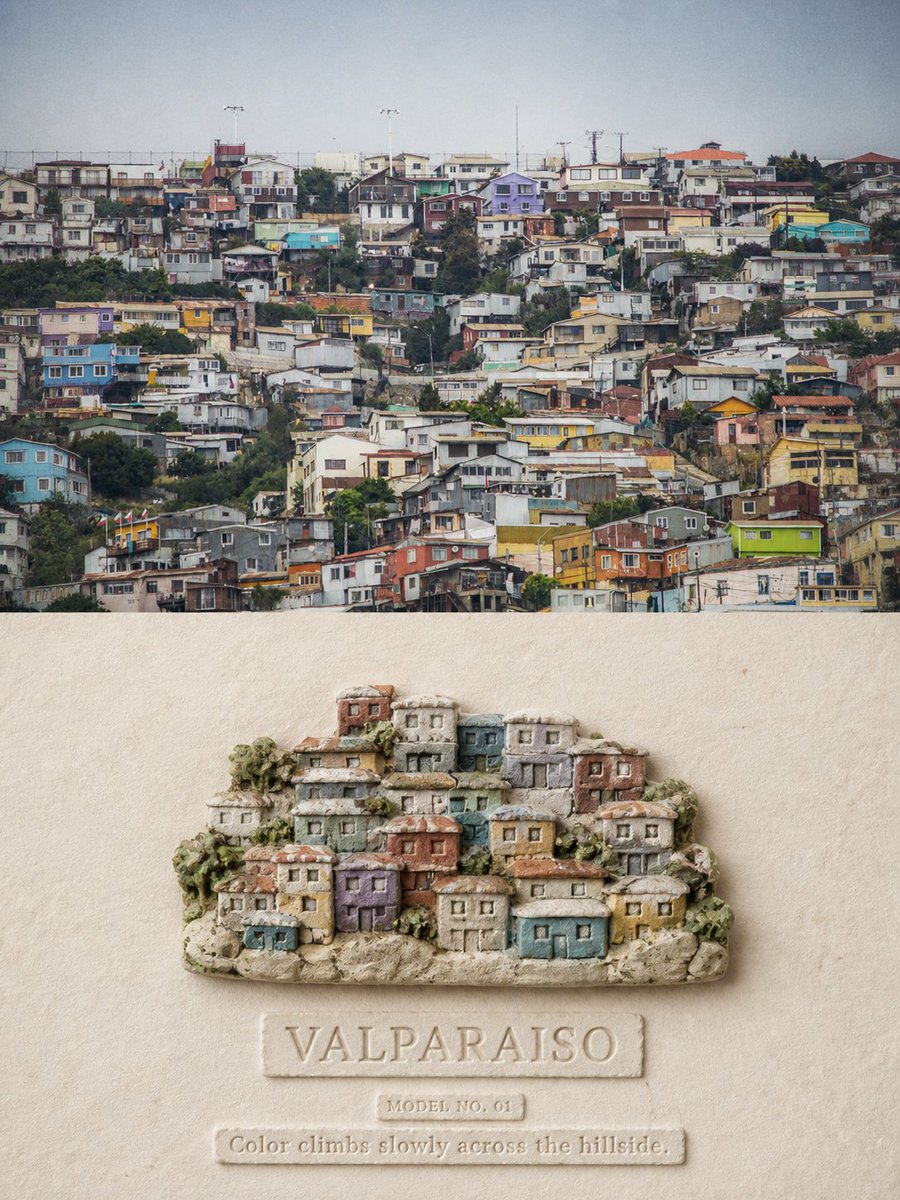 Paper clay city relief