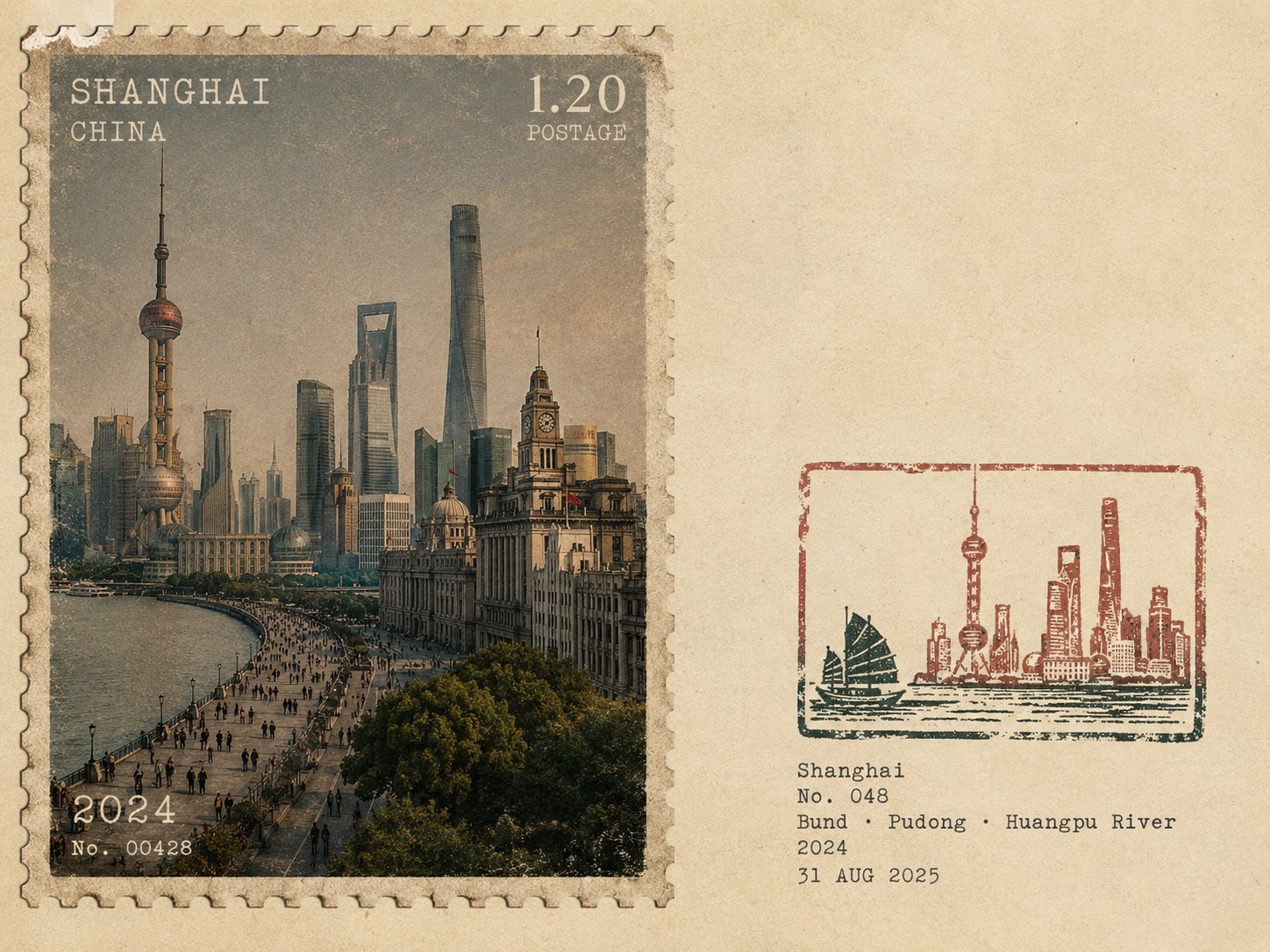 Rubber stamp travel notes
