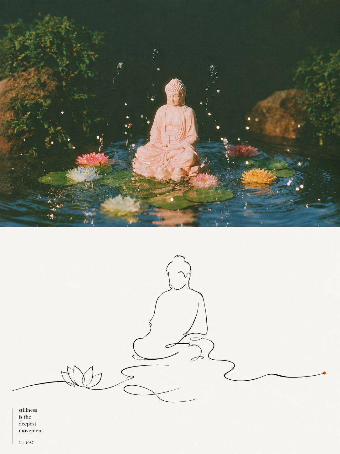 Continuous line zen drawing