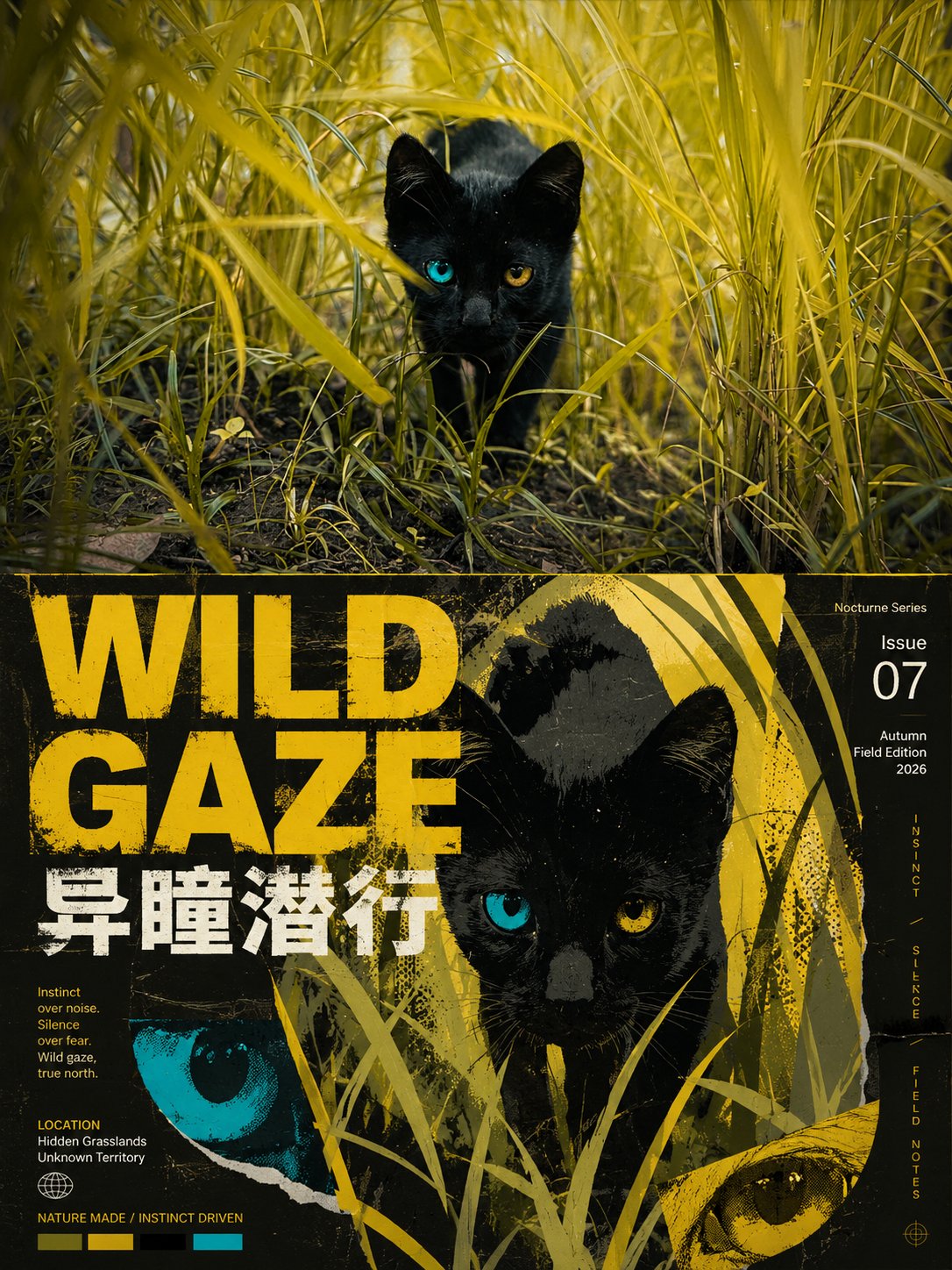 Bold magazine cover collage