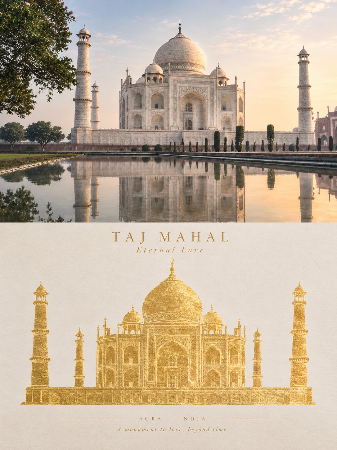 Hammered gold leaf graphic