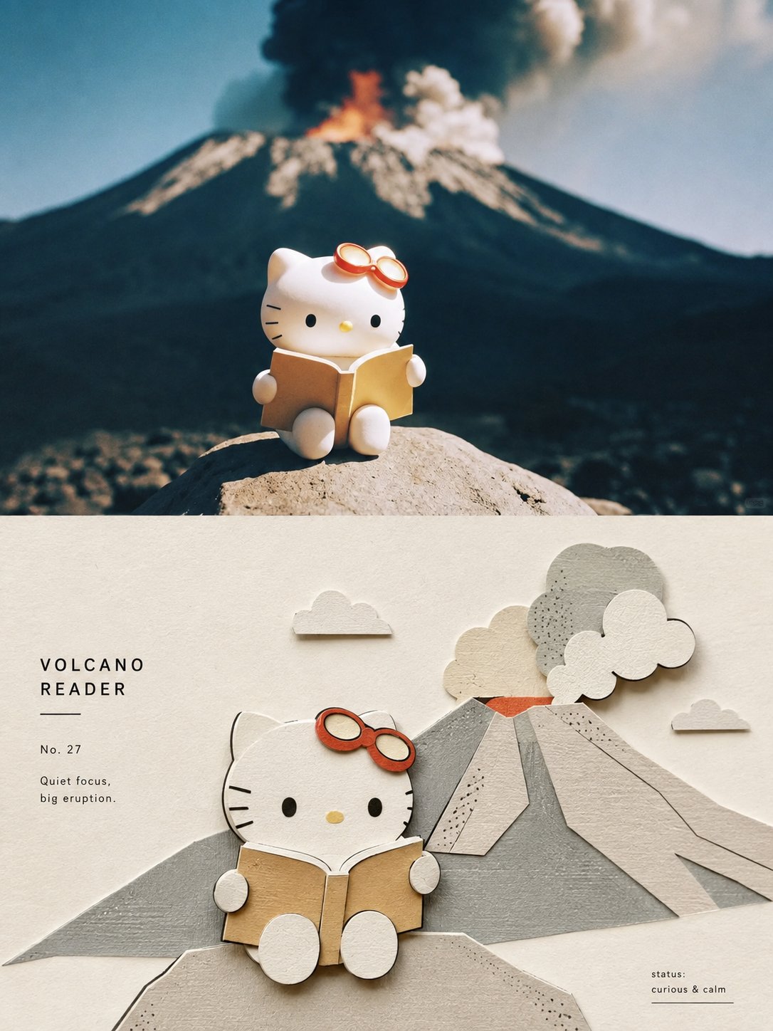 Floating-base paper diorama