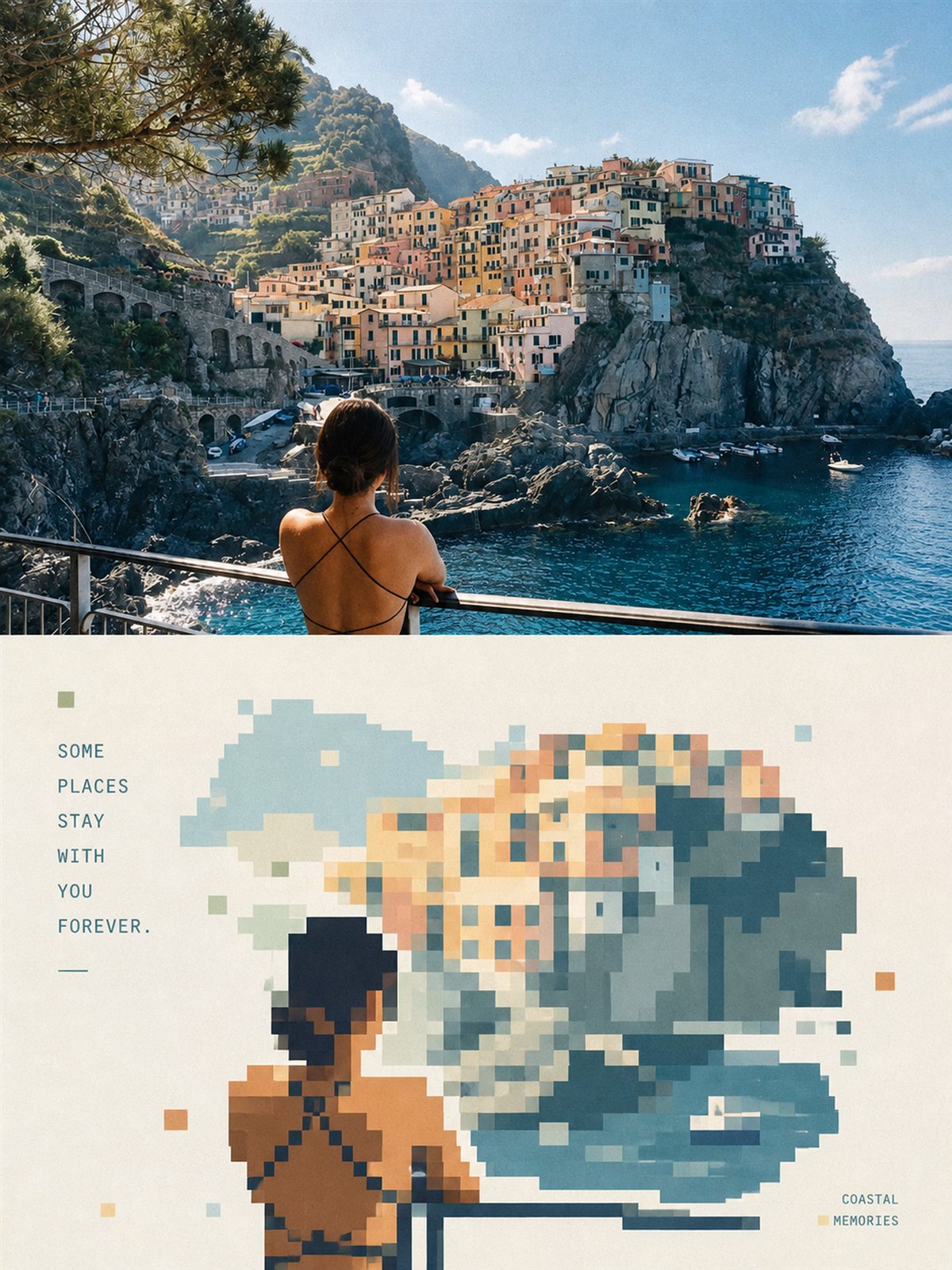 Pixel mask collage