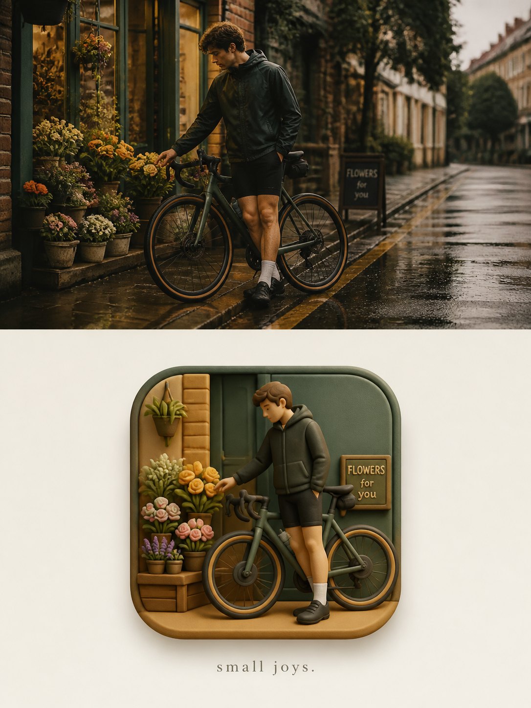 Pseudo-3D rounded icon