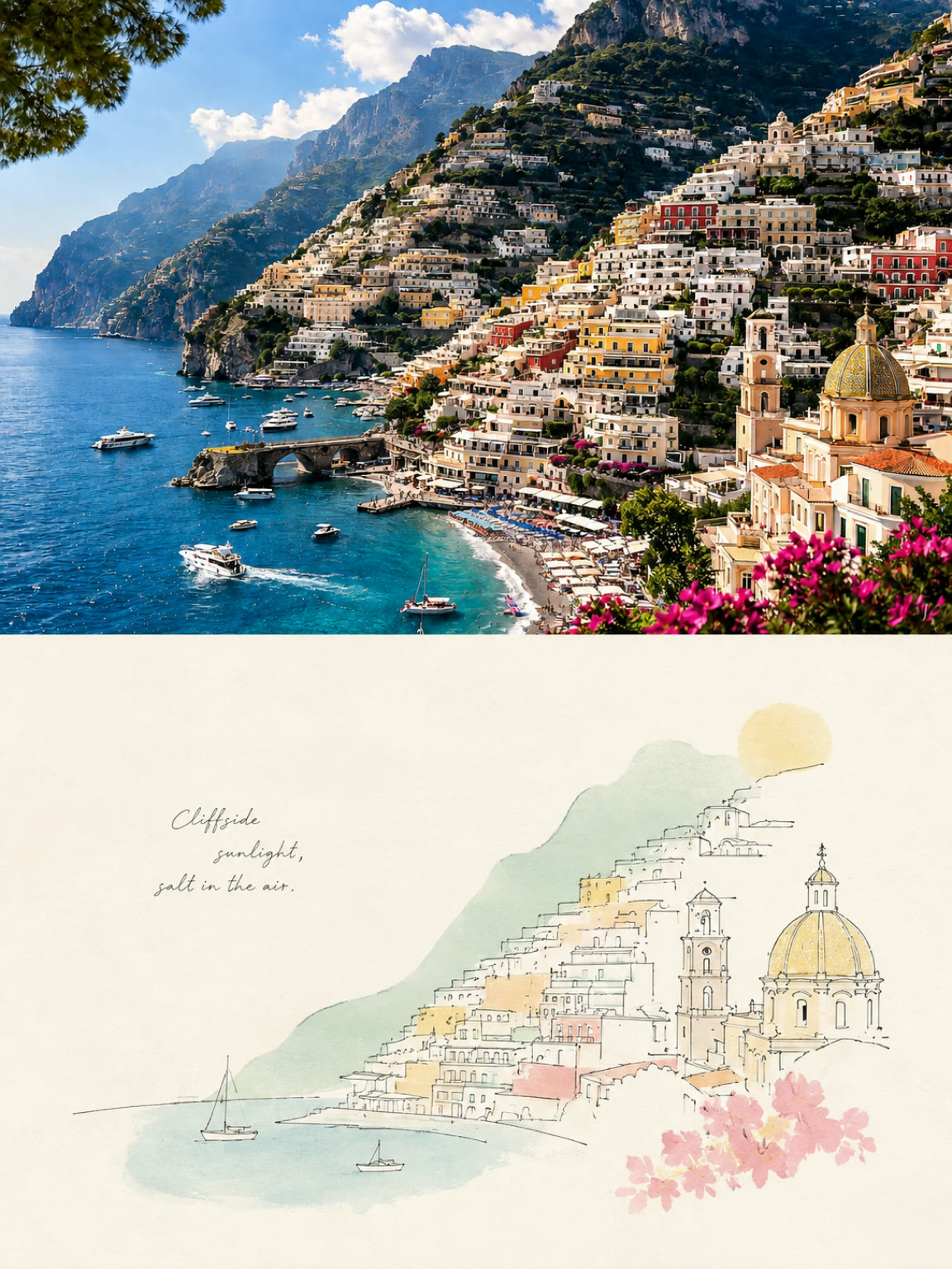 Fine-line pastel whitespace